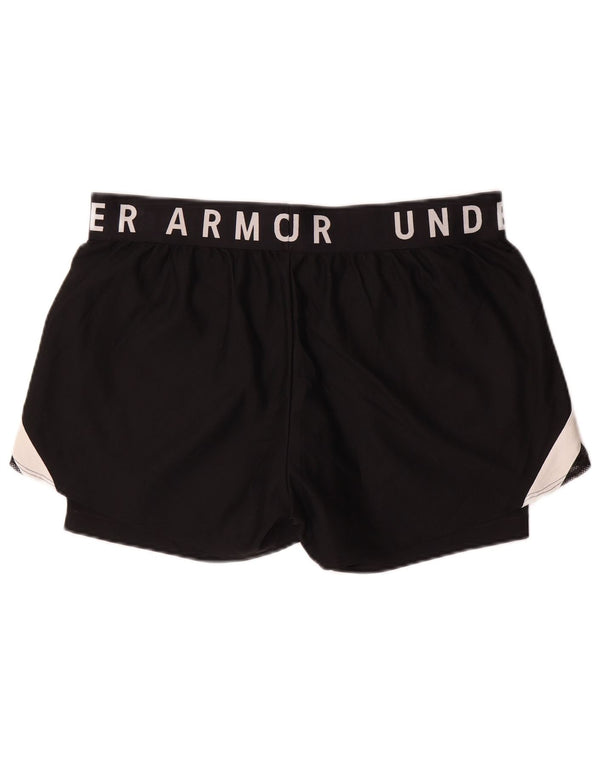 UNDER ARMOUR Pantalones cortos deportivos Heat Gear para mujer UK 18 XL Bloque de color negro