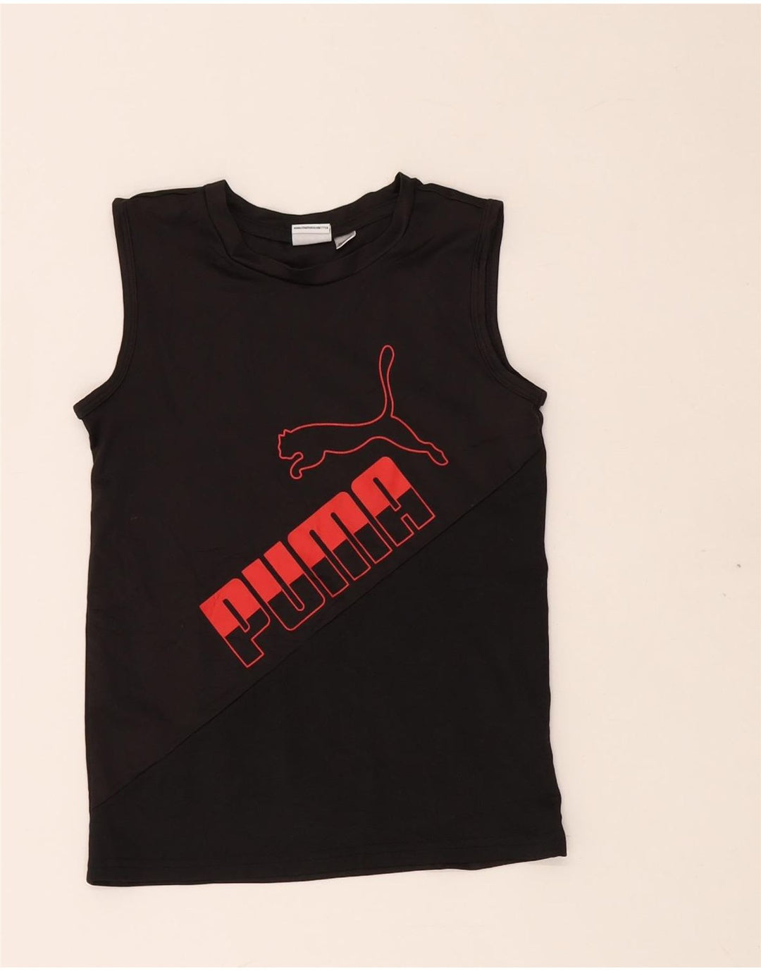 PUMA Camiseta sin mangas estampada para niños 6-7 años Poliéster negro
