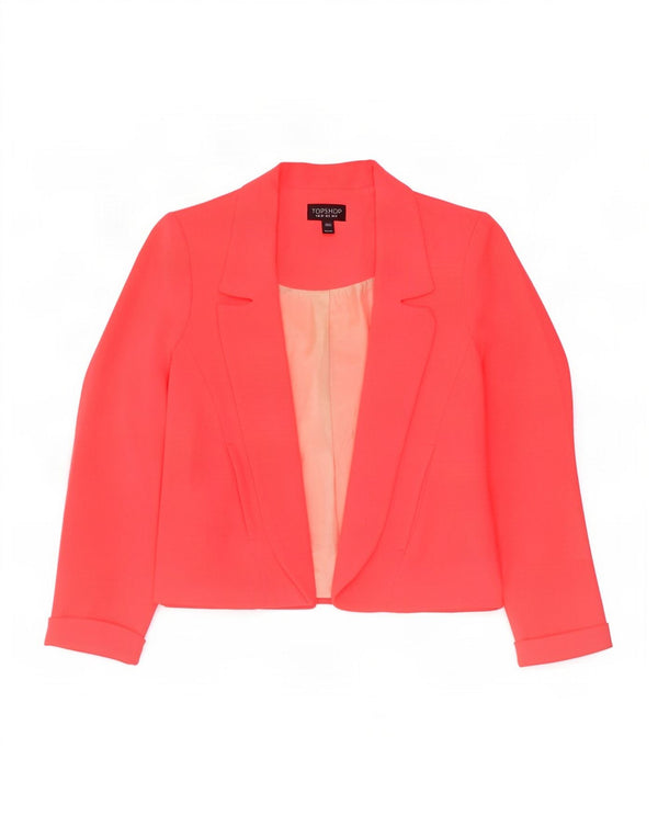 Topshop Chaqueta tipo blazer abierta para mujer UK 6 XS Poliéster rosa
