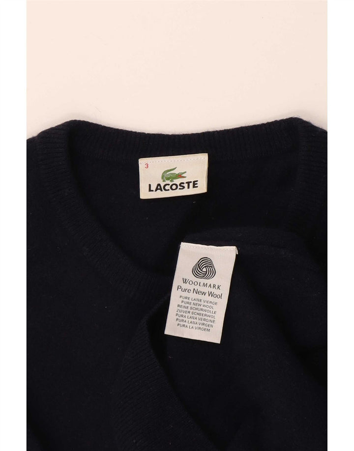 Lacoste Jersey de cuello redondo para hombre talla 3 pequeño azul marino lana nueva
