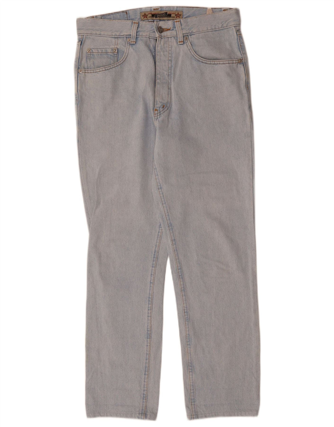 VINTAGE Vaqueros rectos de cintura alta para mujer W31 L30 Algodón azul