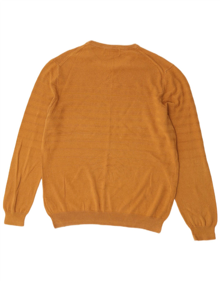 Marks & Spencer Suéter tipo jersey con cuello redondo en azul Harbor para hombre, talla grande, dorado