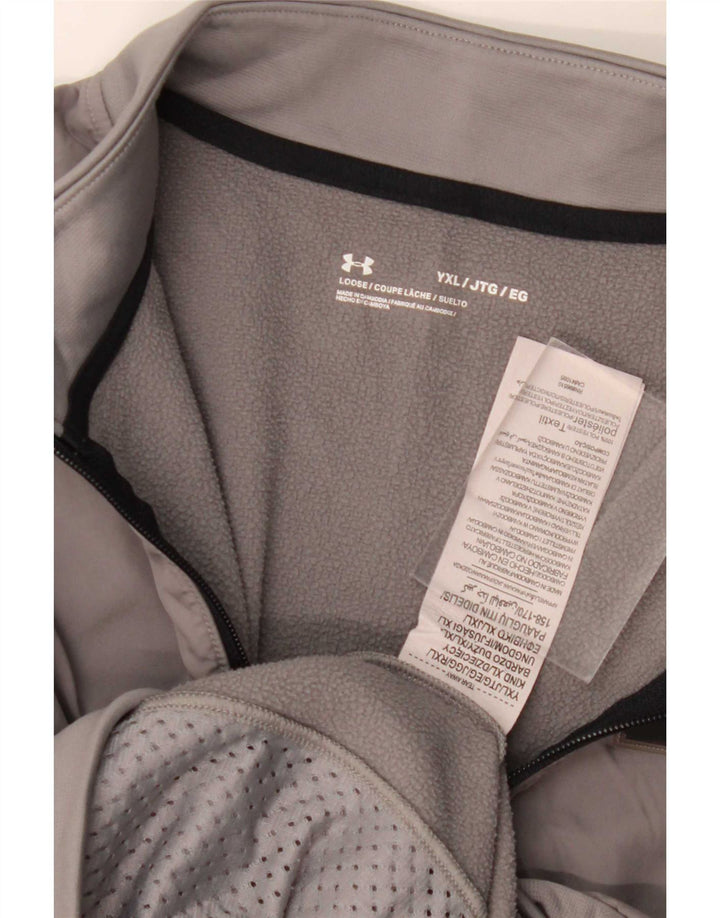 Under Armour Sudadera con cremallera y cuello para niño 13-14 años XL Gris Poliéster