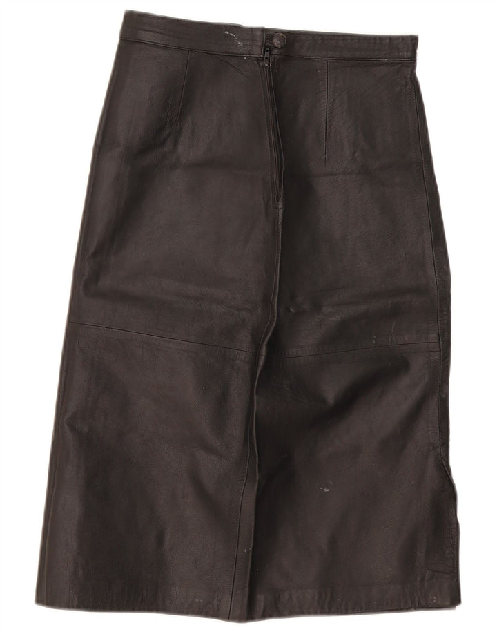 Falda de cuero vintage para mujer W28 Negro medio