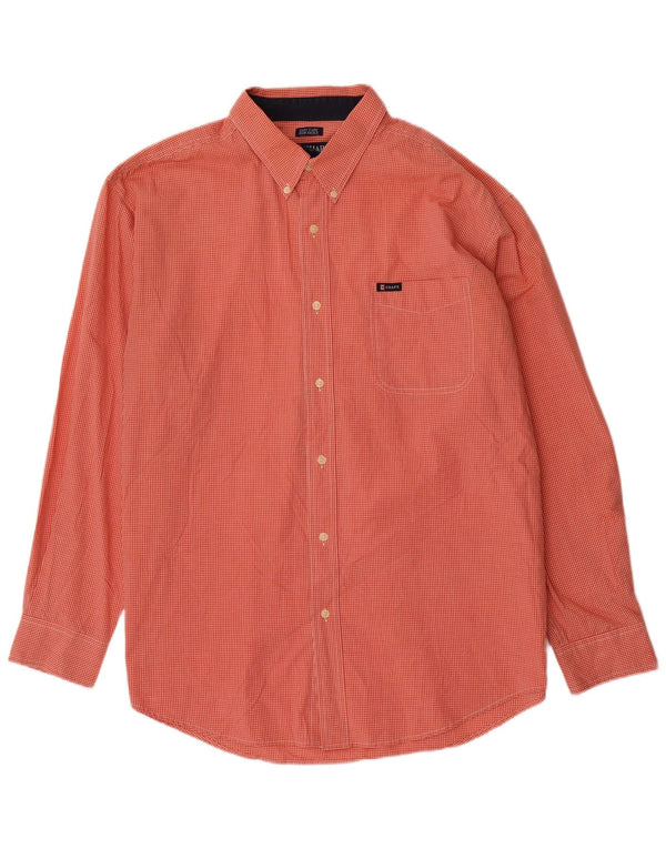 Chaps Camisa para hombre XL Algodón a cuadros naranja
