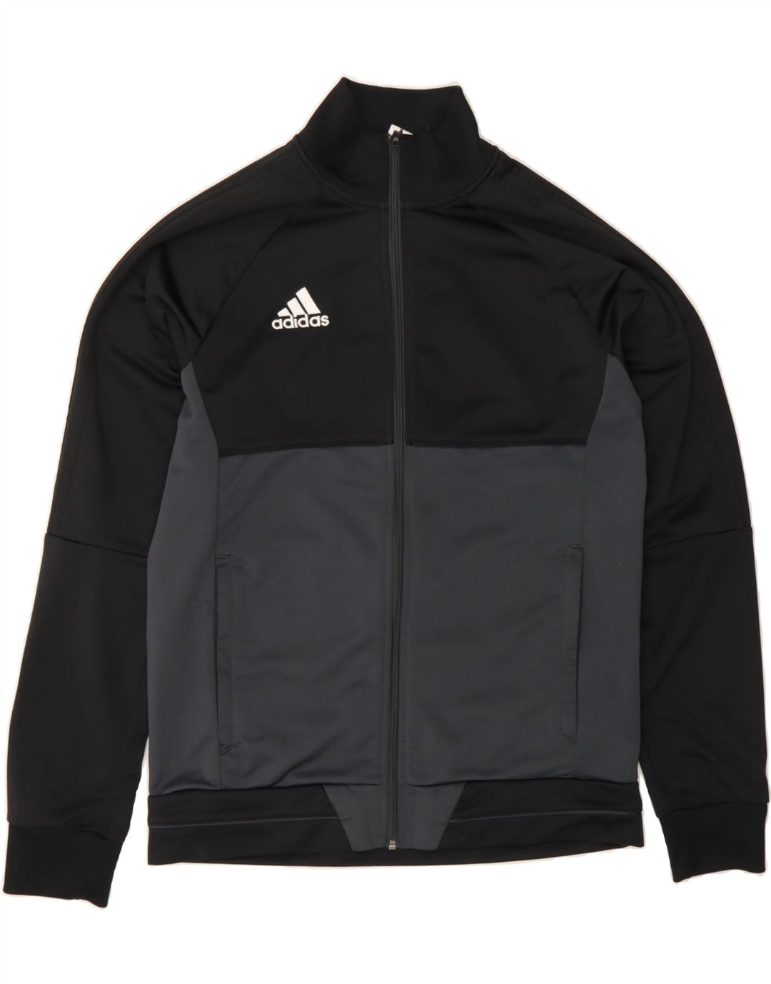ADIDAS Hombre Chándal Top Chaqueta Mediano Negro Colorblock Poliéster