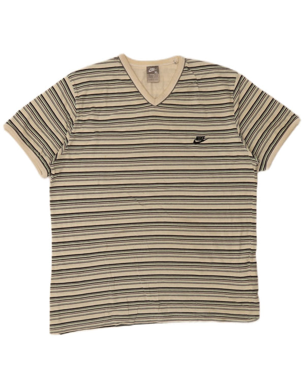 Nike Camiseta Hombre Top UK 45/47 XL Beige Rayas Algodón