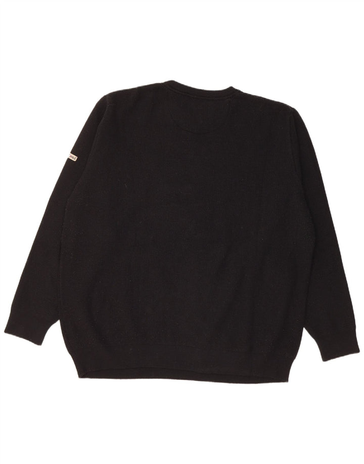 NORTH POLE Suéter tipo jersey con cuello redondo para hombre 2XL Lana negra