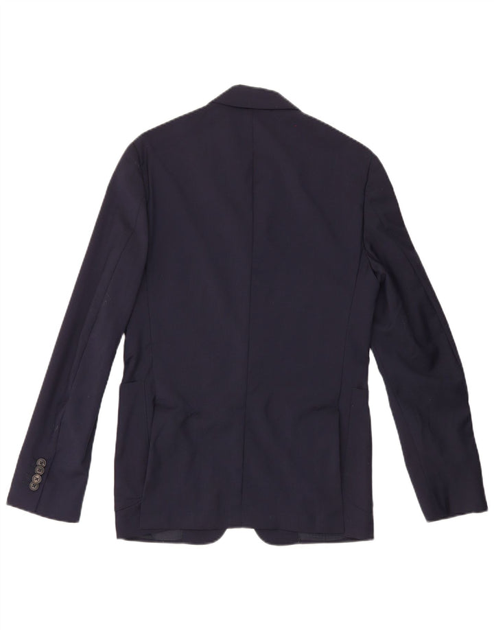 Pal Zileri Chaqueta tipo blazer de 2 botones para hombre IT 46 Small Lana azul marino
