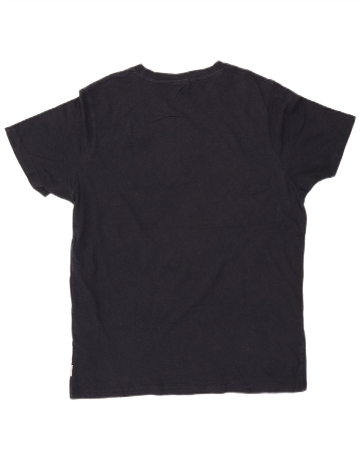 JACK & JONES Hombre Camiseta Gráfica Top Medium Azul Marino Algodón