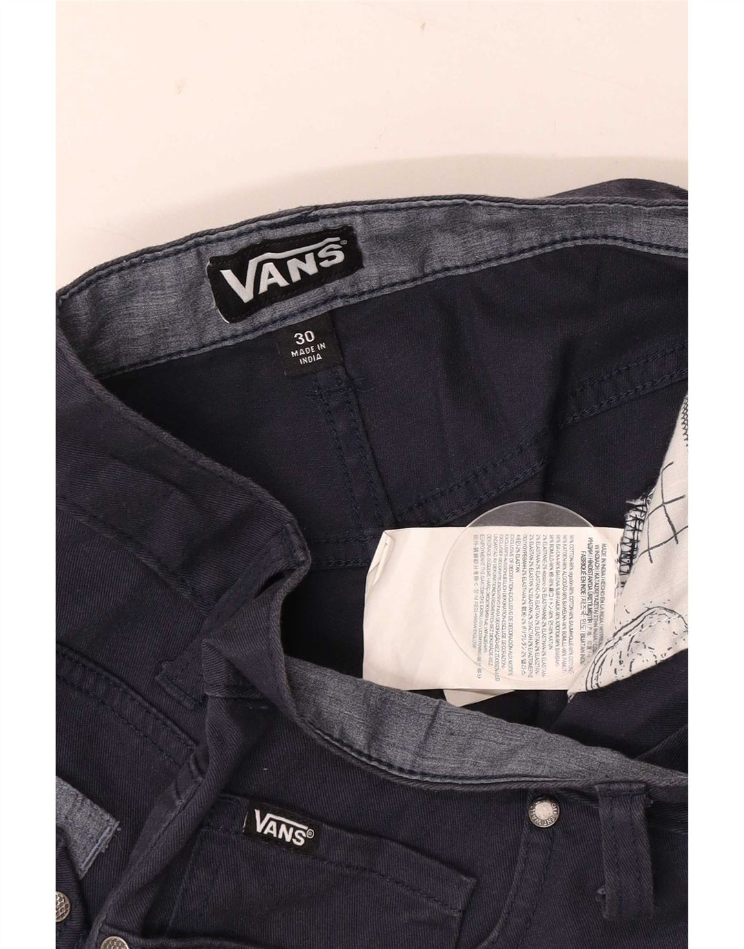 Bermudas casuales para hombre Vans W30 Medio Azul Marino Algodón