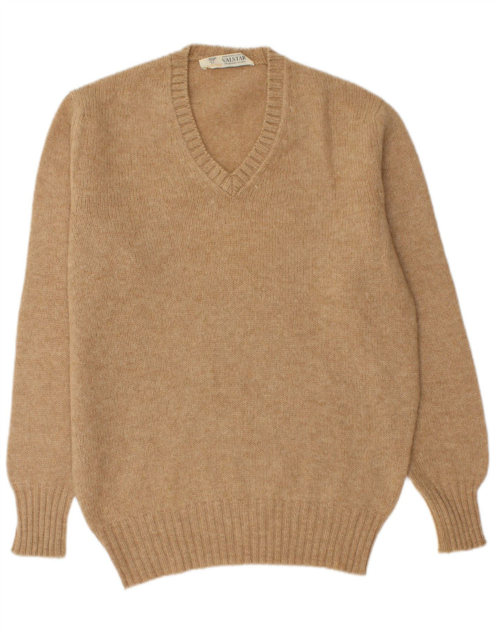 Valstar - Jersey con cuello en V para hombre, talla grande, color beige