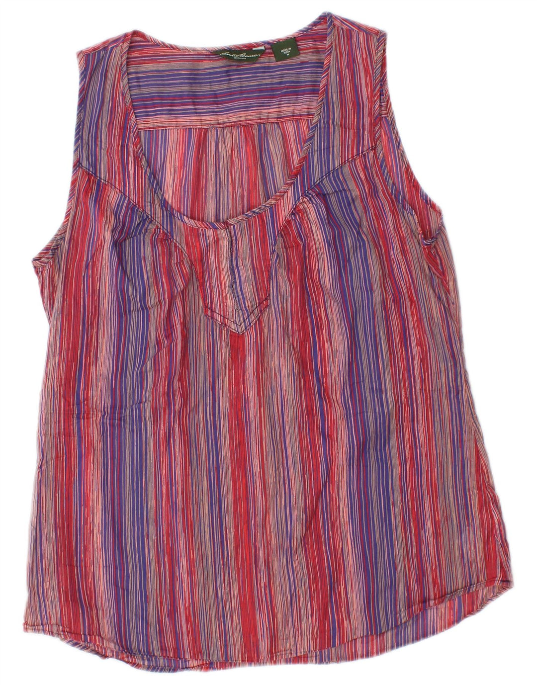 Eddie Bauer Blusa sin mangas para mujer UK 40 Mediana Rayas multicolores