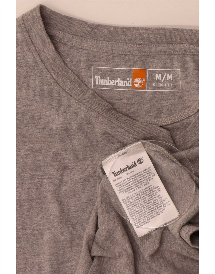 Timberland Hombre Slim Fit Camiseta Top Algodón Gris Medio