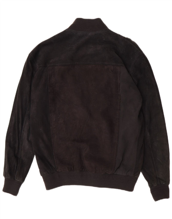 Zarro Chaqueta Bomber de Ante para Hombre IT 50 Grande Cuero Negro