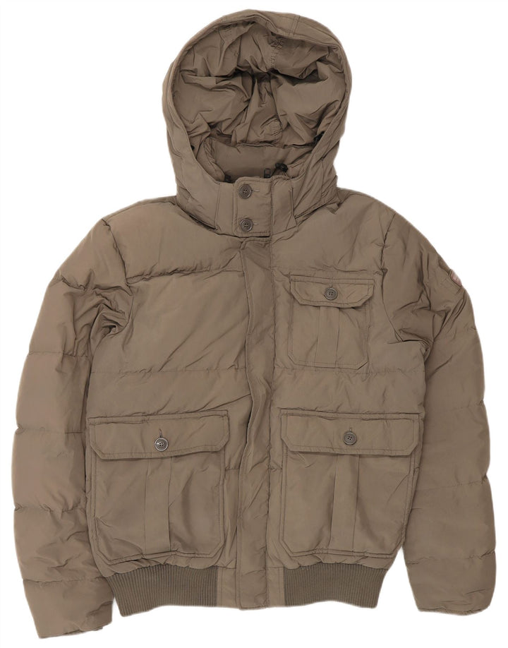 Woolrich Chaqueta acolchada con capucha para hombre UK 36 Small Khaki