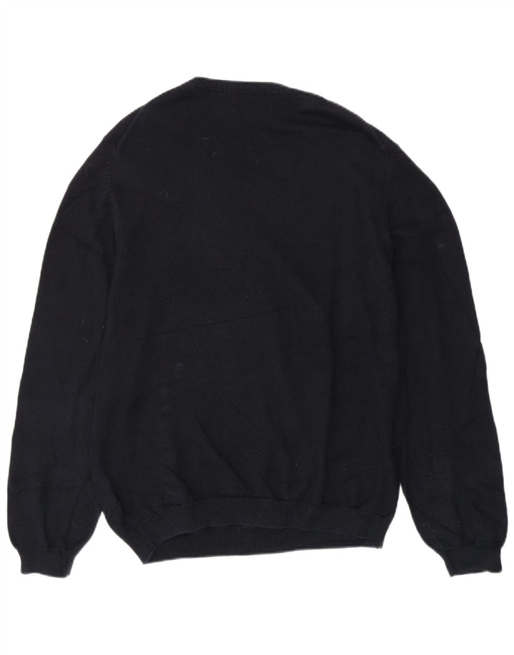 EDDIE BAUER Jersey con cuello en V para hombre, talla grande, algodón azul marino