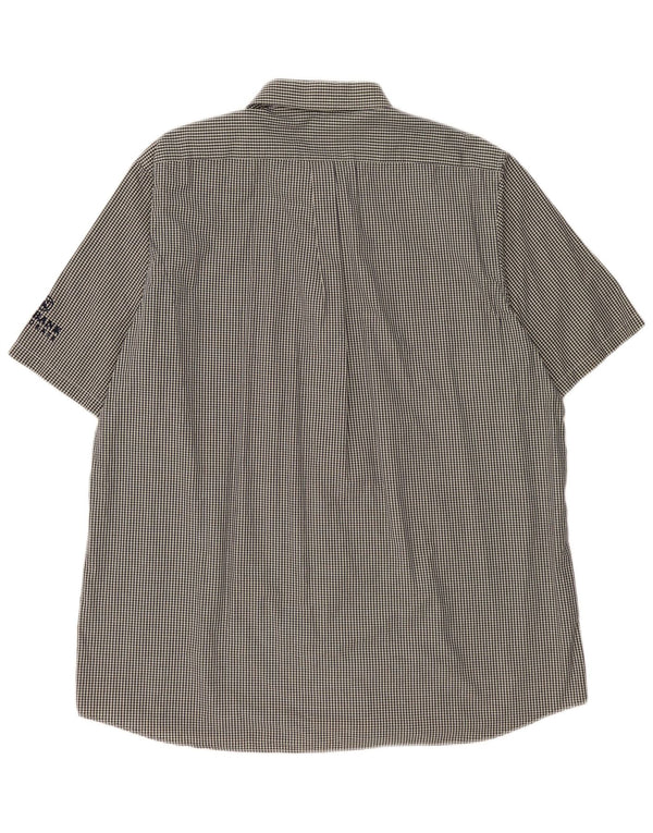 PRINGLE Camisa de Manga Corta para Hombre XL Algodón Vichy Negro