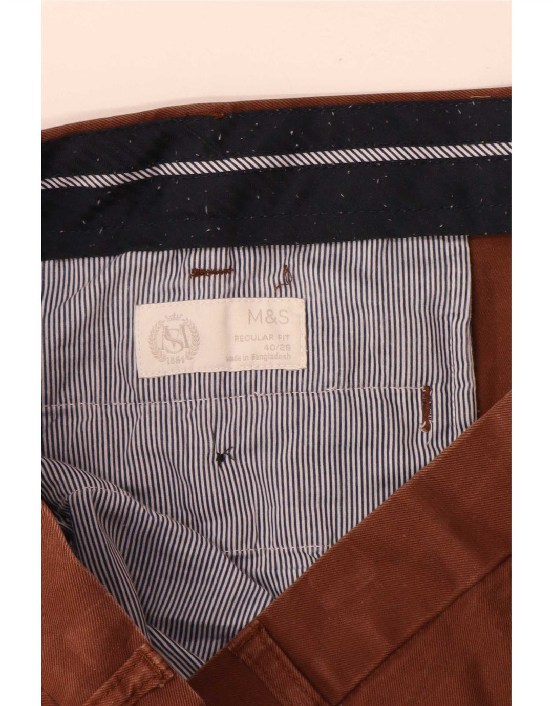 Marks & Spencer Pantalones chinos rectos de corte regular para hombre W40 L29 Marrón