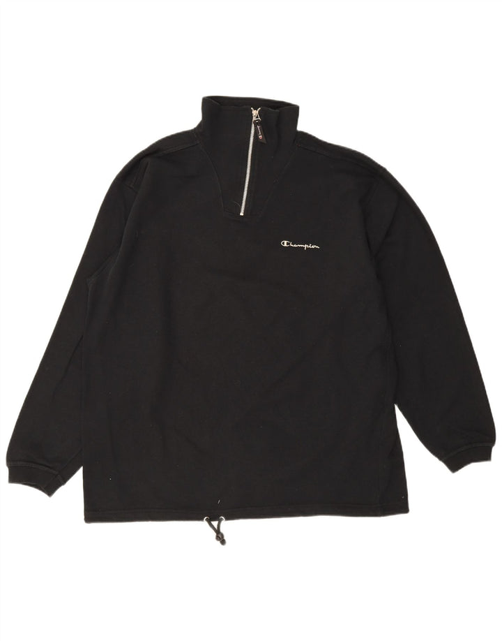 Champion Sudadera con cuello con cremallera para hombre Jumper XL Algodón negro
