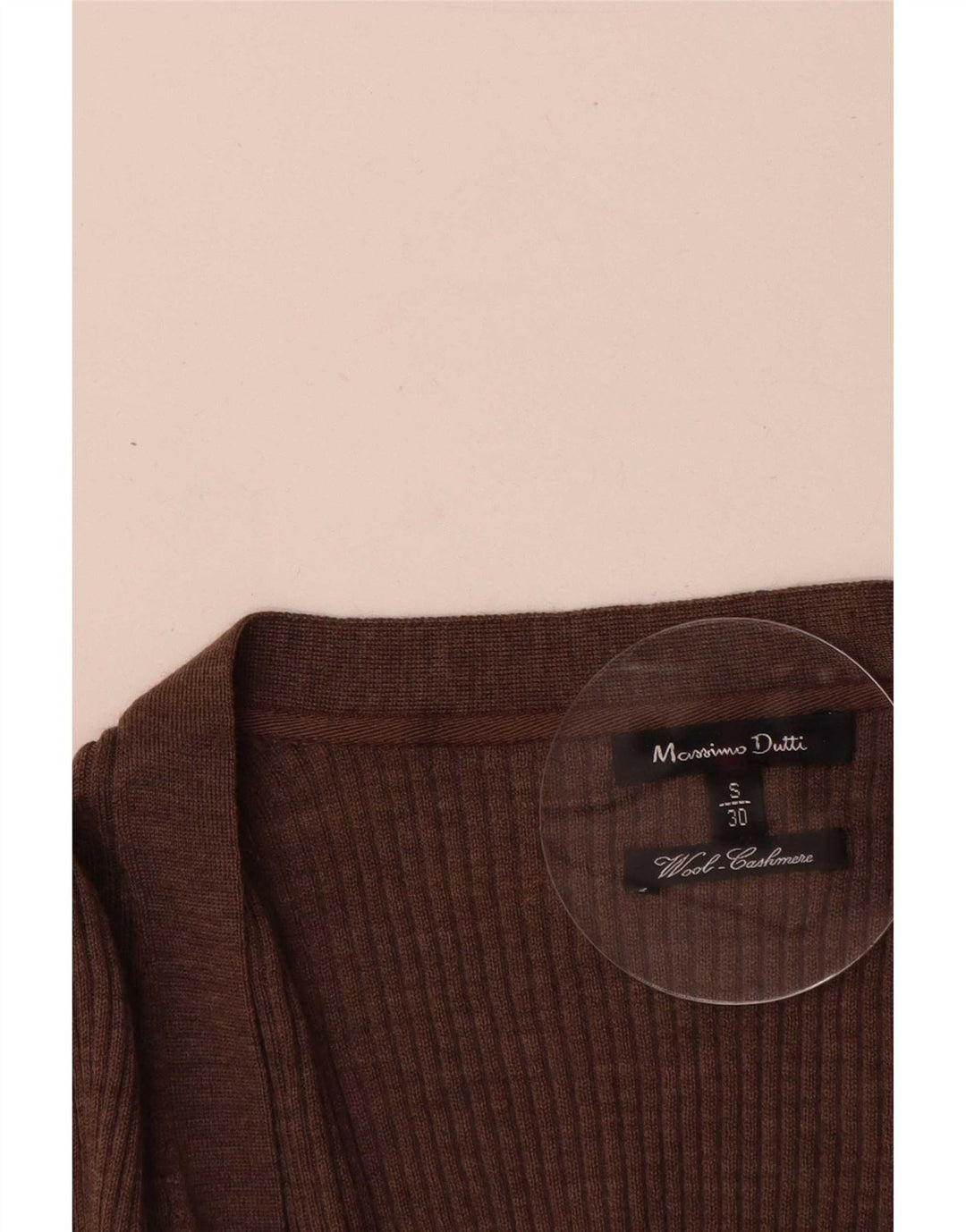 Massimo Dutti Cárdigan Largo para Mujer UK 40 Small Lana Marrón