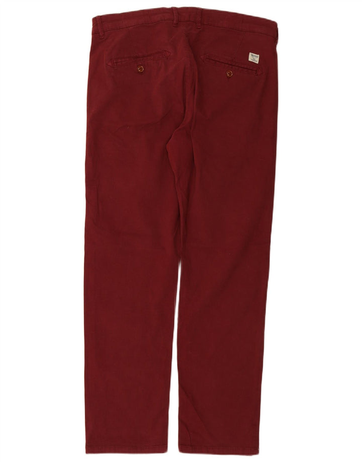 JACK & JONES Pantalón chino slim fit para hombre W34 L30 Algodón granate