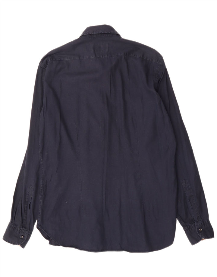 AQUASCUTUM Camisa para hombre Talla 16 1/2 42 Grande Azul marino Algodón