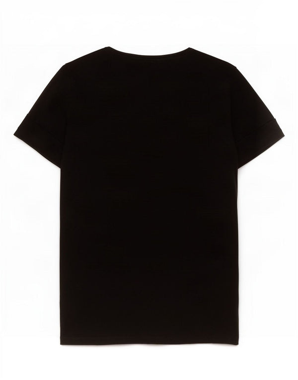 Guess Camiseta gráfica para mujer Top UK 12 Medium Negro Poliéster