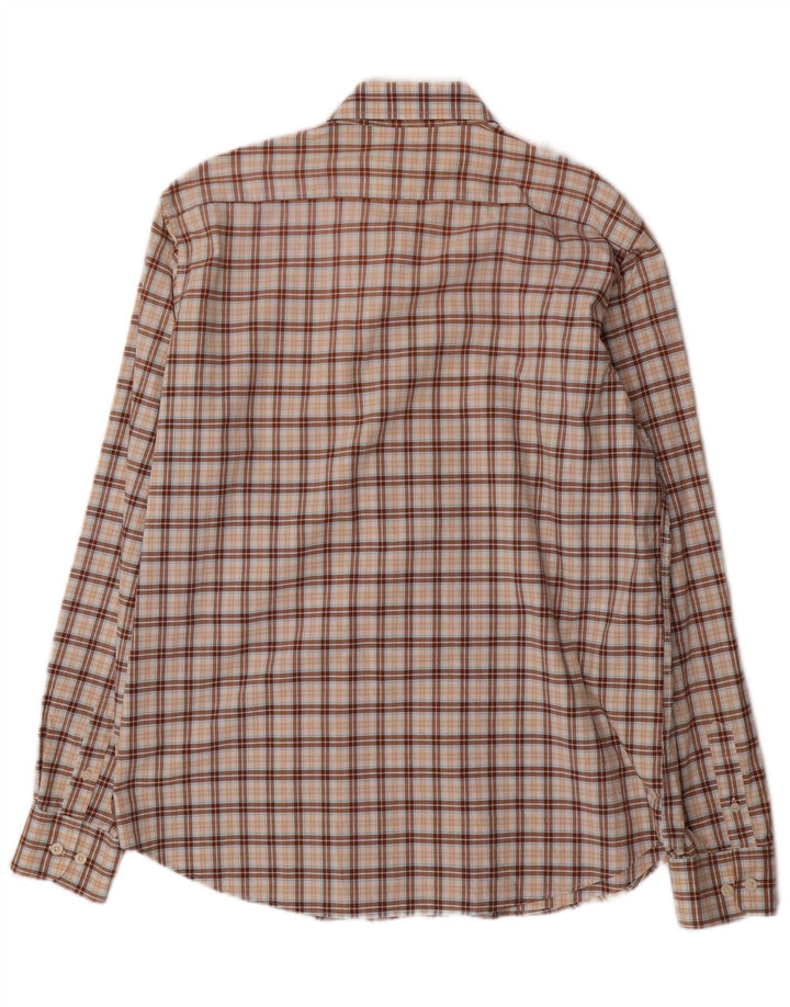 Camisa Ivy Oxford Hombre XL Marrón Cuadros Algodón