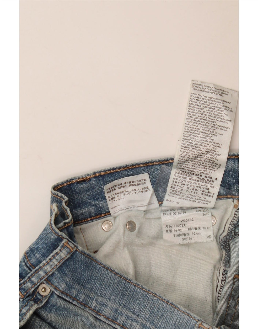 LEVI'S Jeans ajustados desgastados para mujer W30 L32 Algodón azul