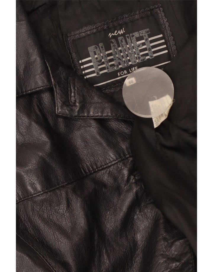 Chaqueta de cuero para mujer Planet IT 46 Cuero negro grande