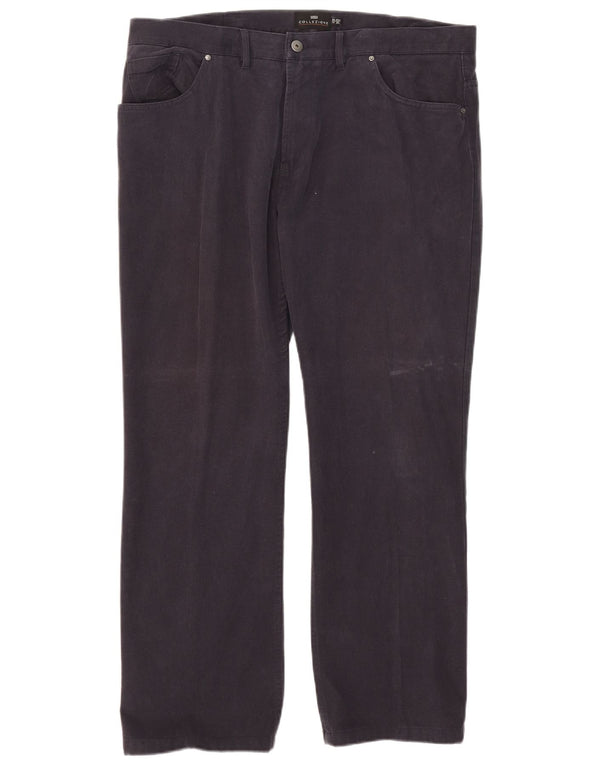 Marks & Spencer Pantalones casuales rectos para hombre W40 L29 Algodón azul marino