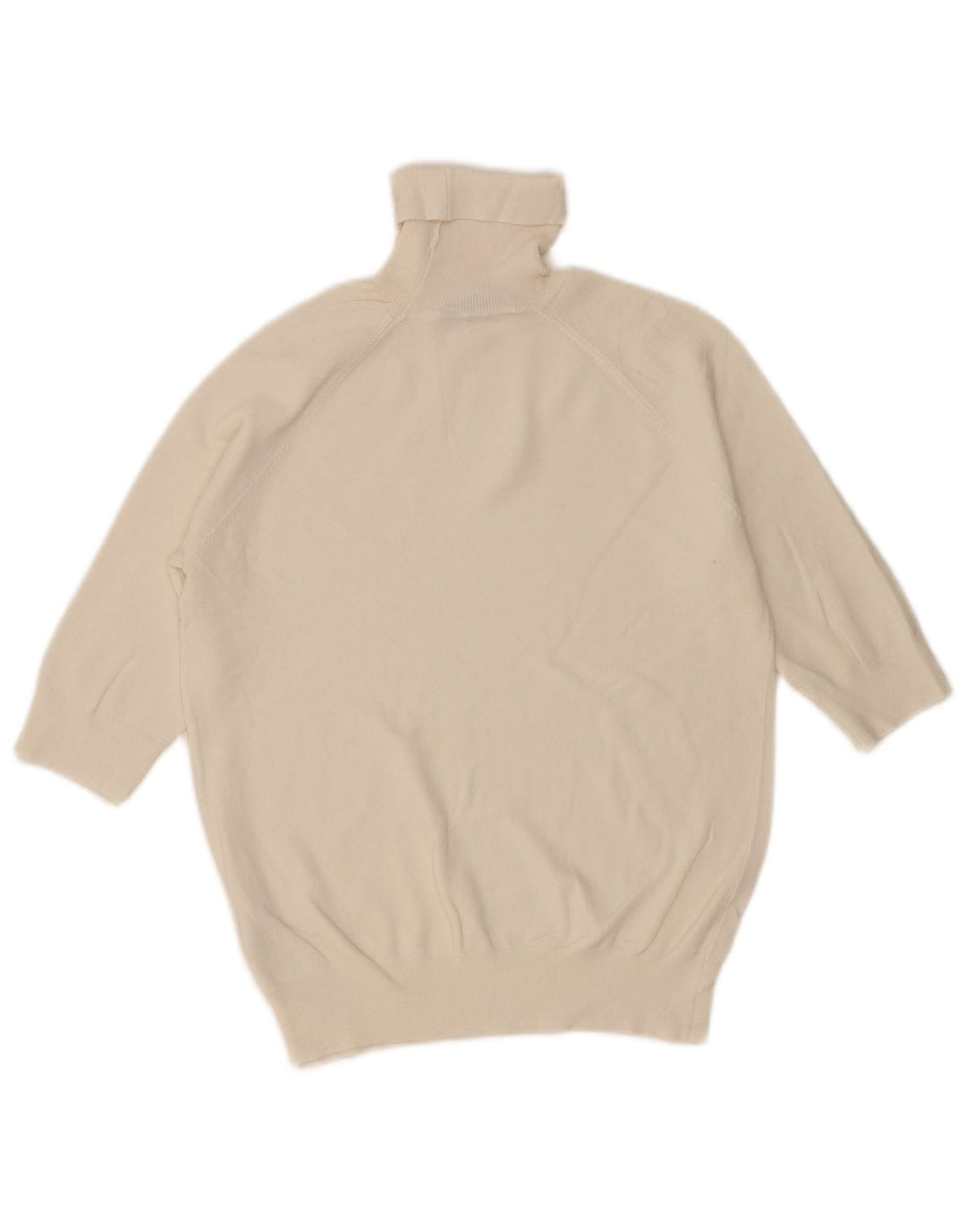 Zara Mujer Roll Neck Jumper Sweater UK 12 Medium Off White Viscosa