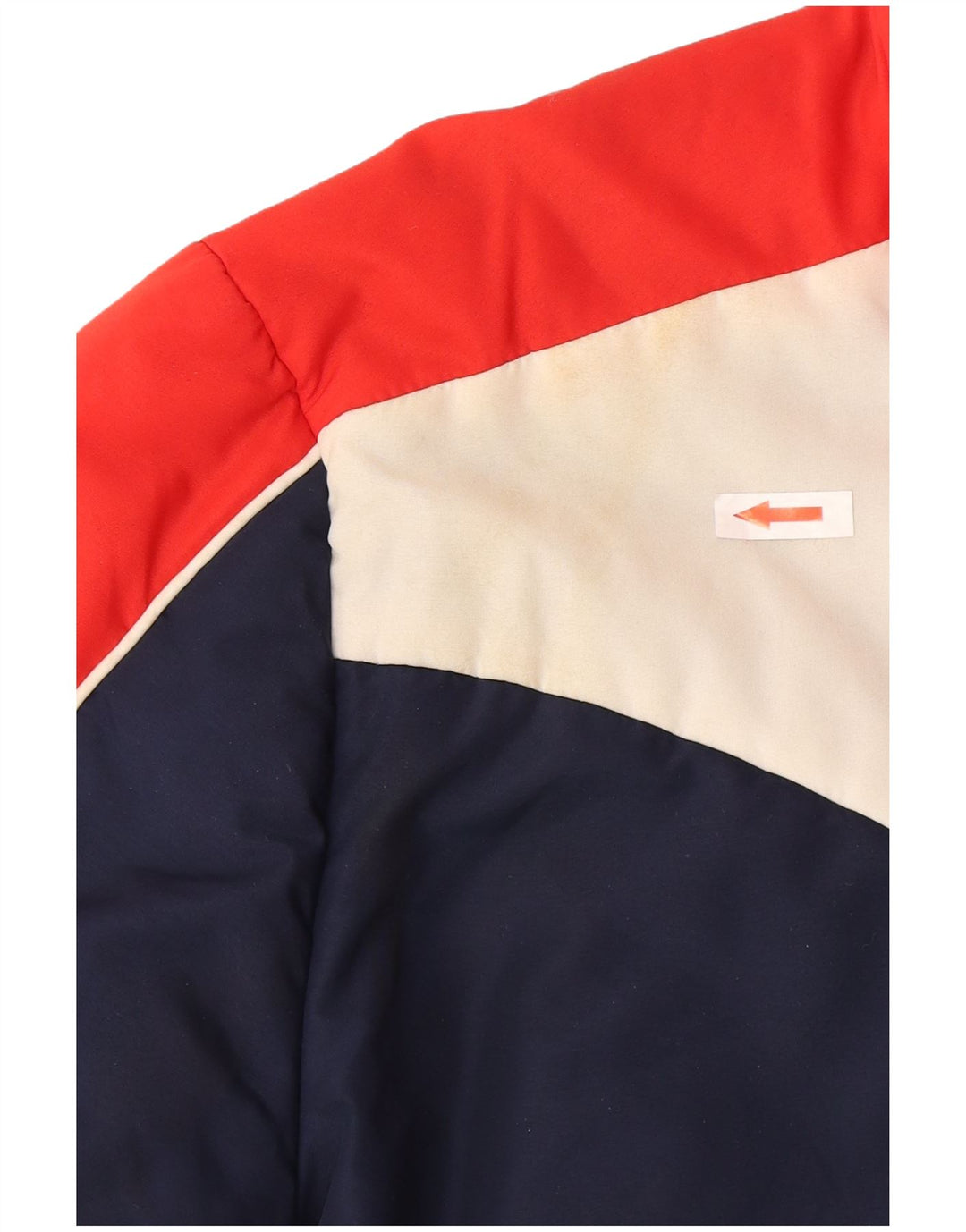 Vintage mujer chaqueta acolchada Reino Unido 14 grande azul marino colorblock