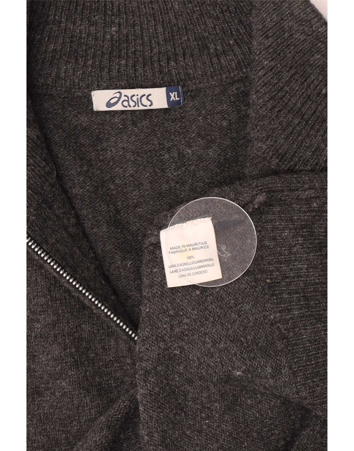 Asics Hombre Zip Neck Jumper Sweater XL Gris Lana De Cordero