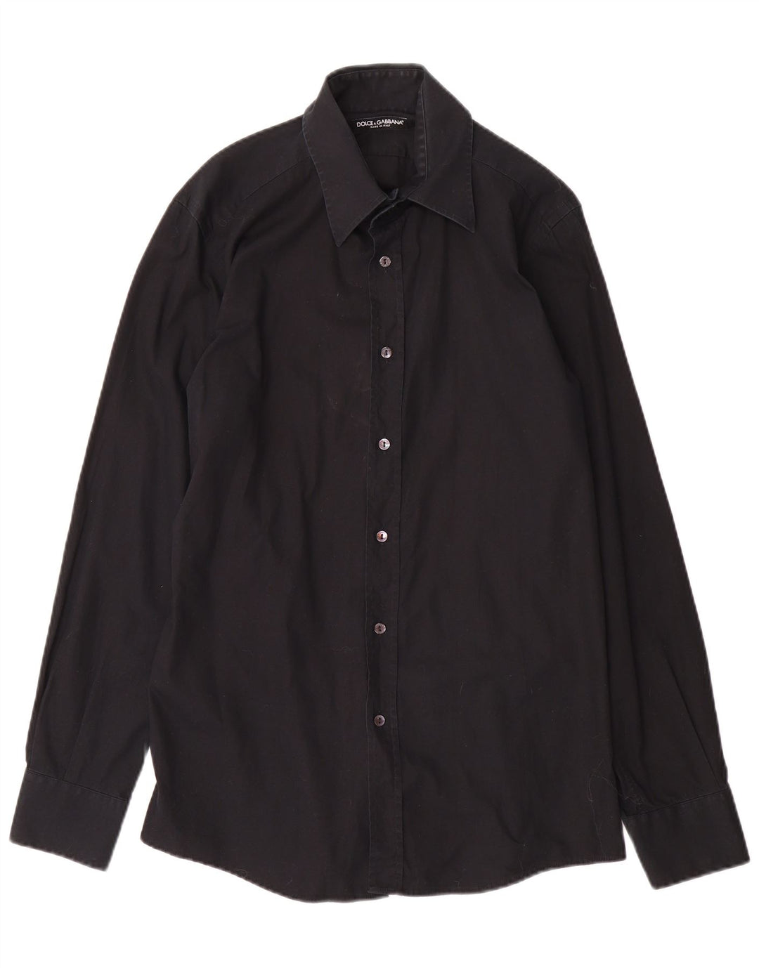 Dolce & Gabbana Camisa Hombre Talla 41 16 Grande Negra