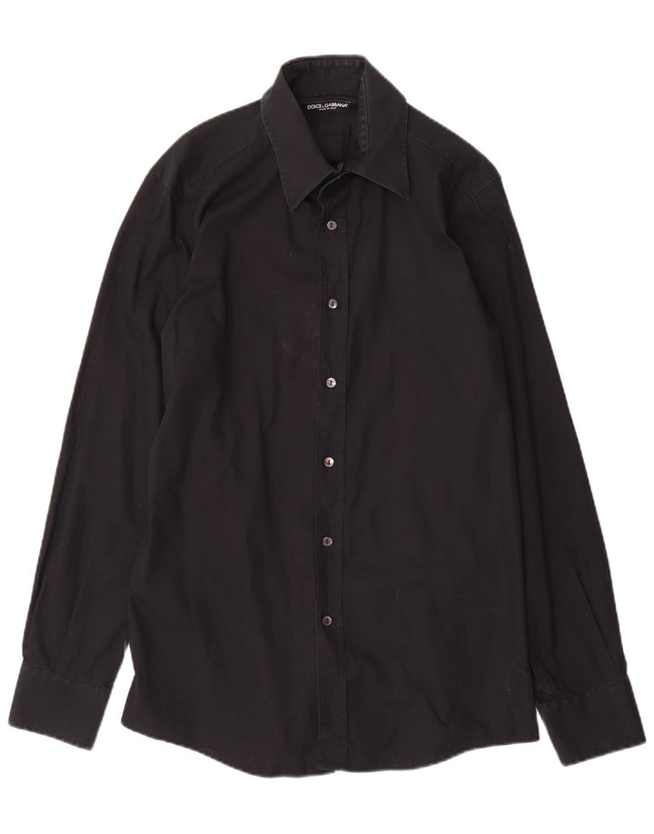 Dolce & Gabbana Camisa Hombre Talla 41 16 Grande Negra