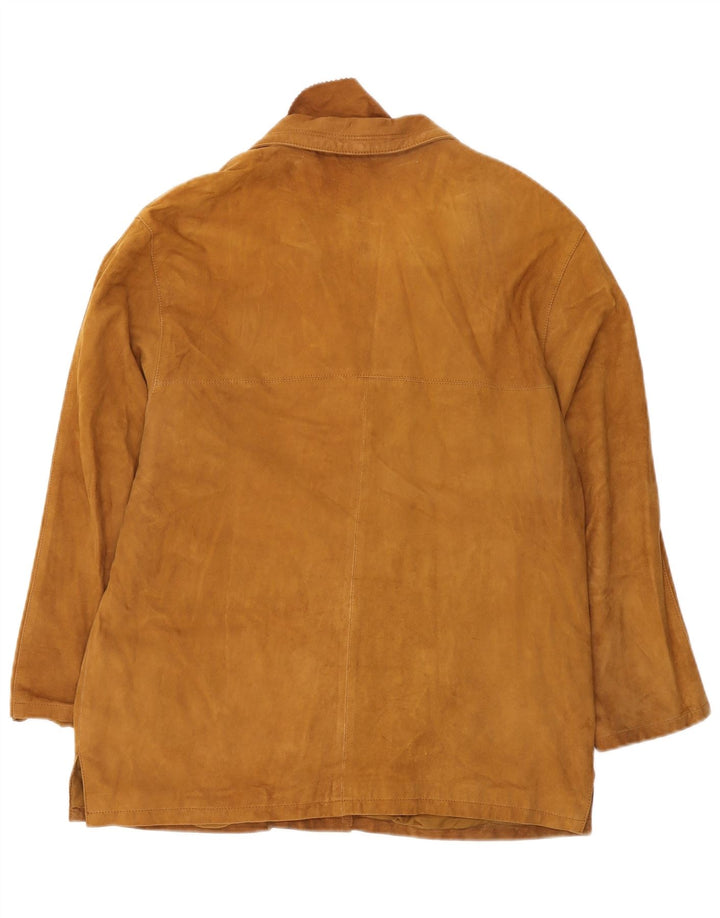 Conbipel Chaqueta tipo blazer de ante con 3 botones para mujer UK 44 Cuero marrón medio