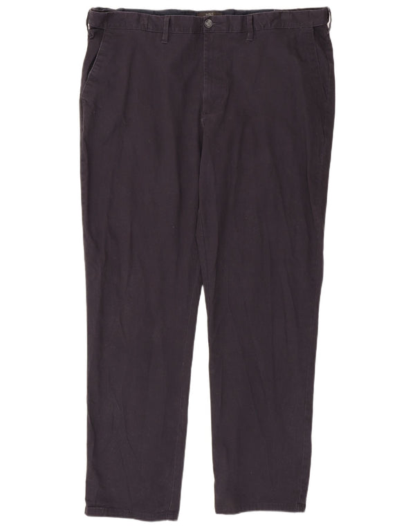 Marks & Spencer Pantalón chino de corte regular para hombre W44 L33 Algodón azul marino