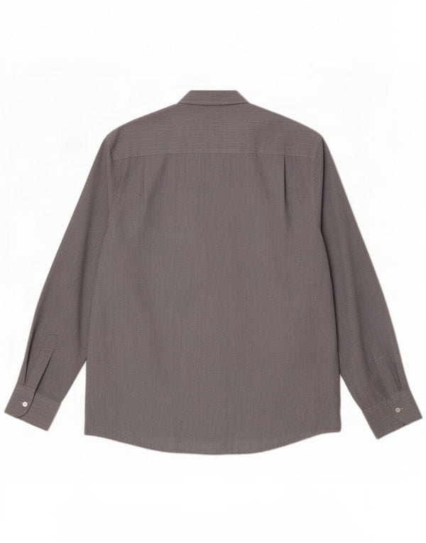 Pierre Cardin Camisa de corte regular para hombre XL Poliéster gris a rayas