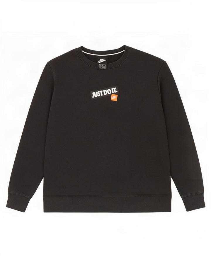 Sudadera con gráfico Nike para hombre, jersey de algodón negro mediano