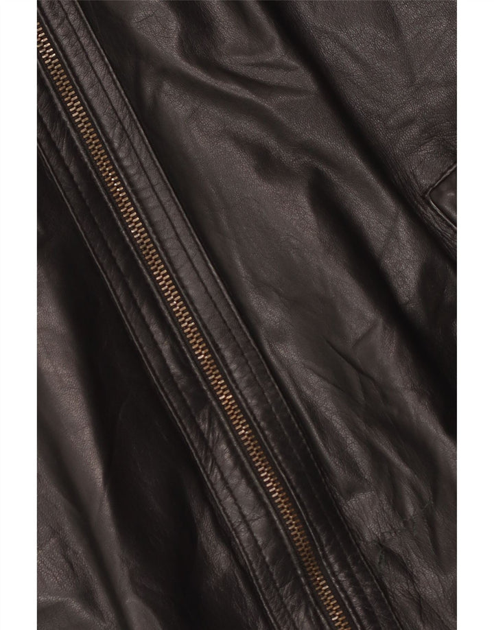 Gianfranco Gotelli Chaqueta Bomber de Cuero para Hombre UK 38 Cuero Negro Mediano