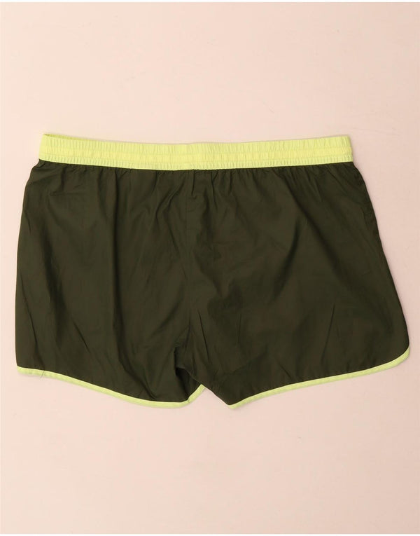 Reebok Pantalones cortos deportivos para mujer UK 16 Large Caqui Poliéster