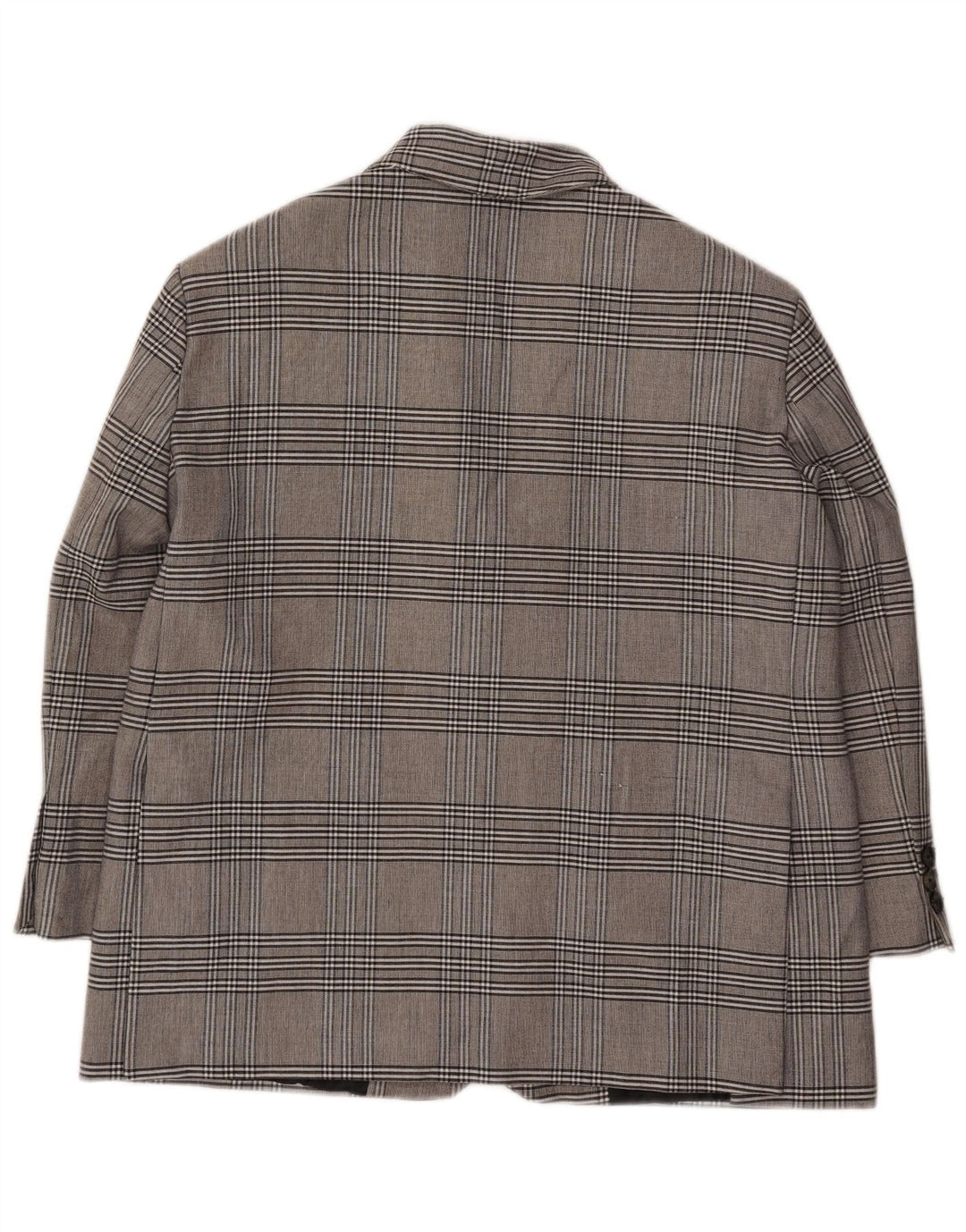 Zara Chaqueta Blazer Extragrande De 2 Botones para Mujer UK 6 XS Viscosa A Cuadros Gris