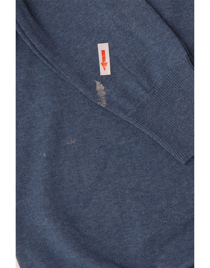 Marks & Spencer - Jersey de cuello redondo para hombre, talla grande, algodón azul