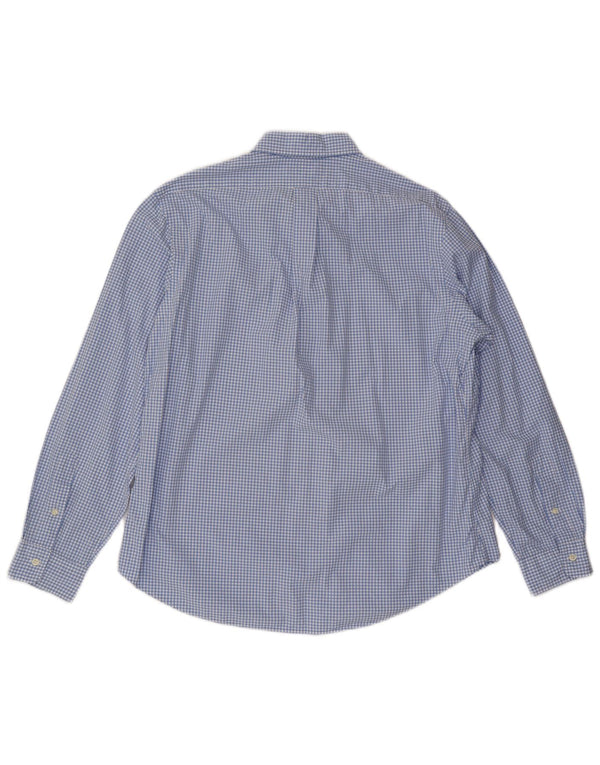 POLO RALPH LAUREN Camisa de ajuste personalizado para hombre XL Algodón a cuadros azul
