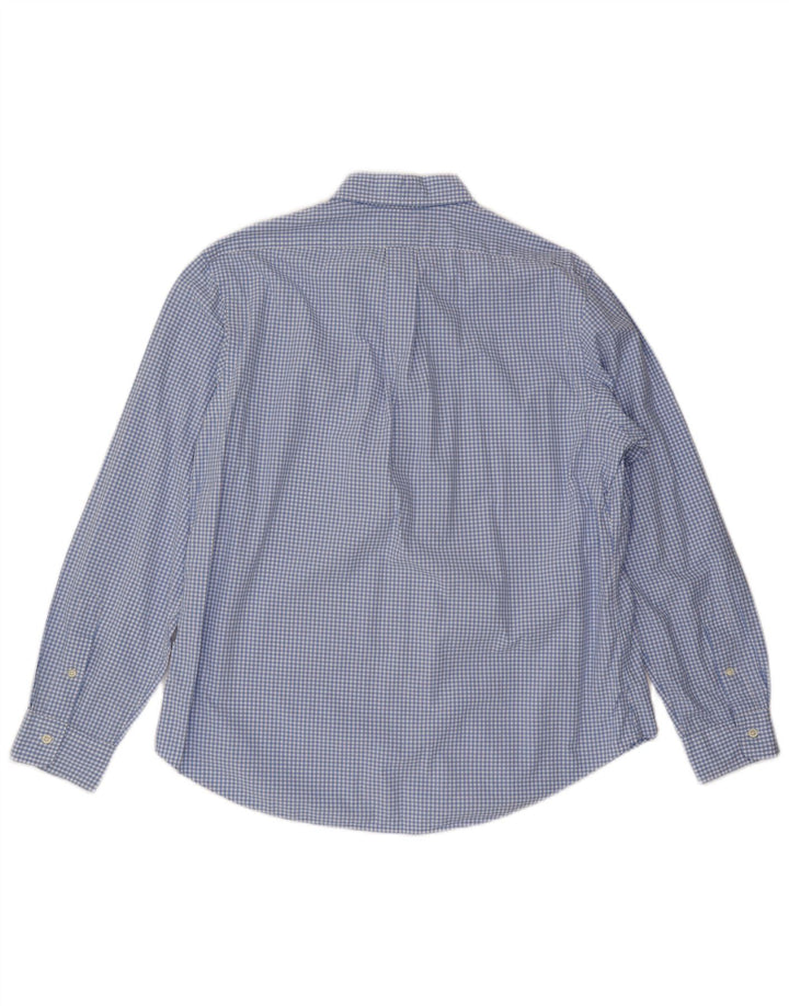 POLO RALPH LAUREN Camisa de ajuste personalizado para hombre XL Algodón a cuadros azul