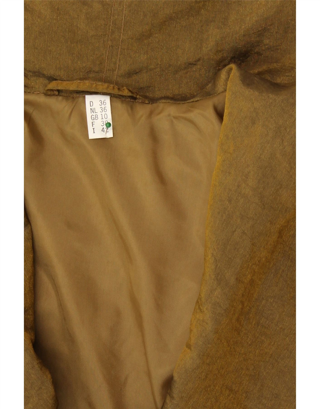 Vintage mujer oversized impermeable Reino Unido 10 oro pequeño