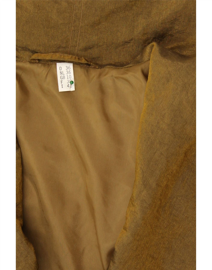 Vintage mujer oversized impermeable Reino Unido 10 oro pequeño