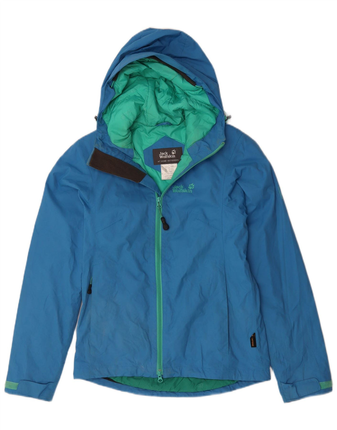 JACK WOLFSKIN Chaqueta cortavientos con capucha para mujer UK 8 Small Blue Polyamide